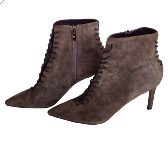 Kendall & Kylie Women’s Ankle Boot Pointed Toe Stiletto Heels‎ Grey Suede Witchy - Picture 3 of 12